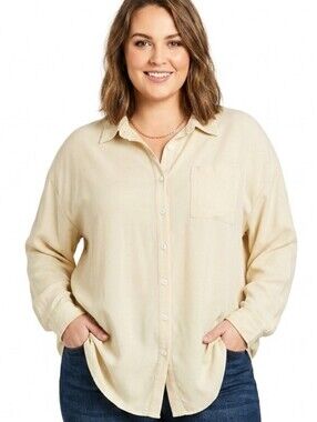 XXL Women's Cream Button Down Blouse Plus size